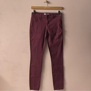 Charlotte Russe Refuge Burgundy Low Rise Skinny Jeans Size 4 GUC